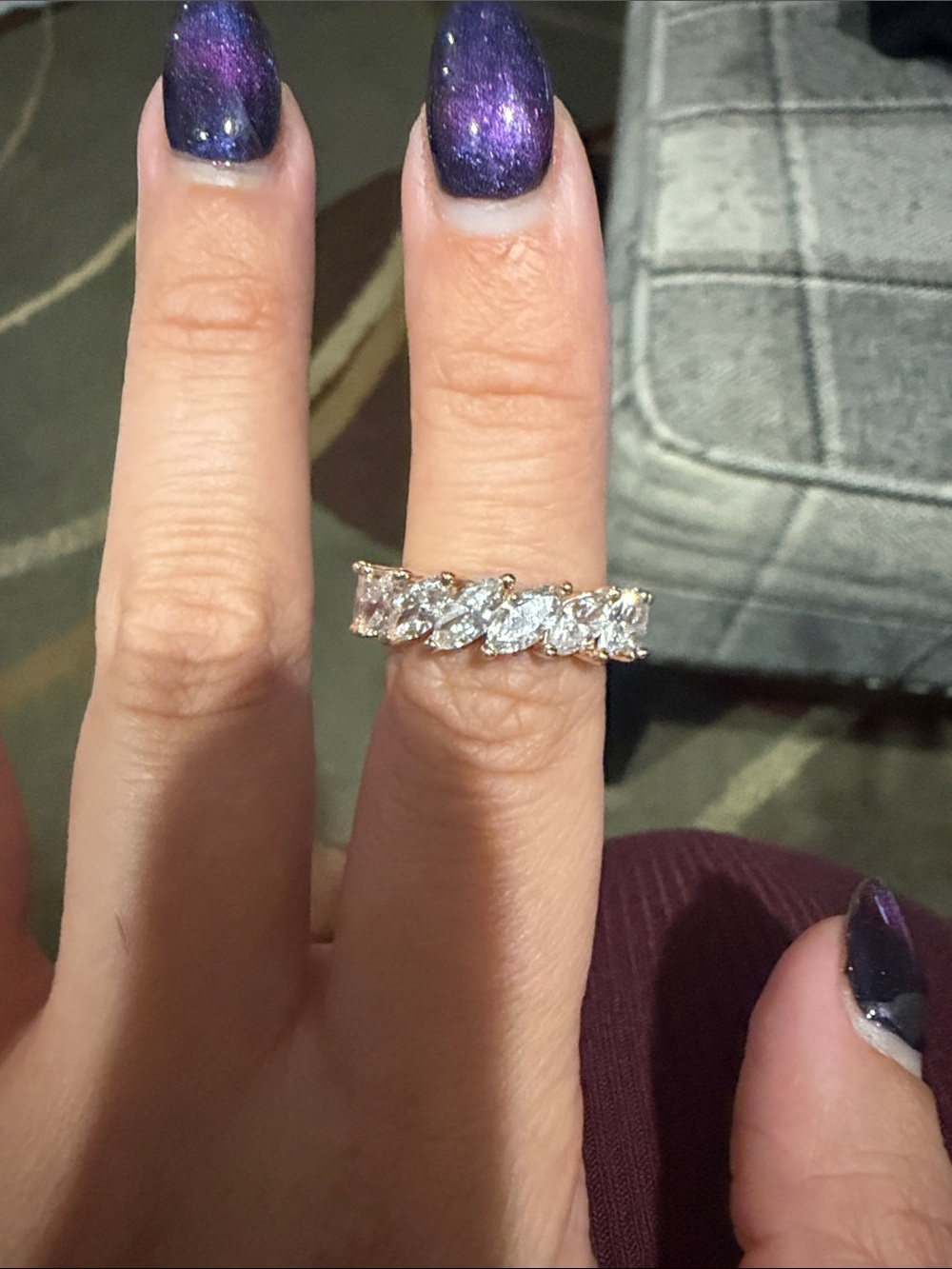 4 ct lab diamond eternity band rose gold